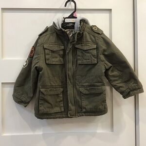 Kids Olive Green Military Style Jacket